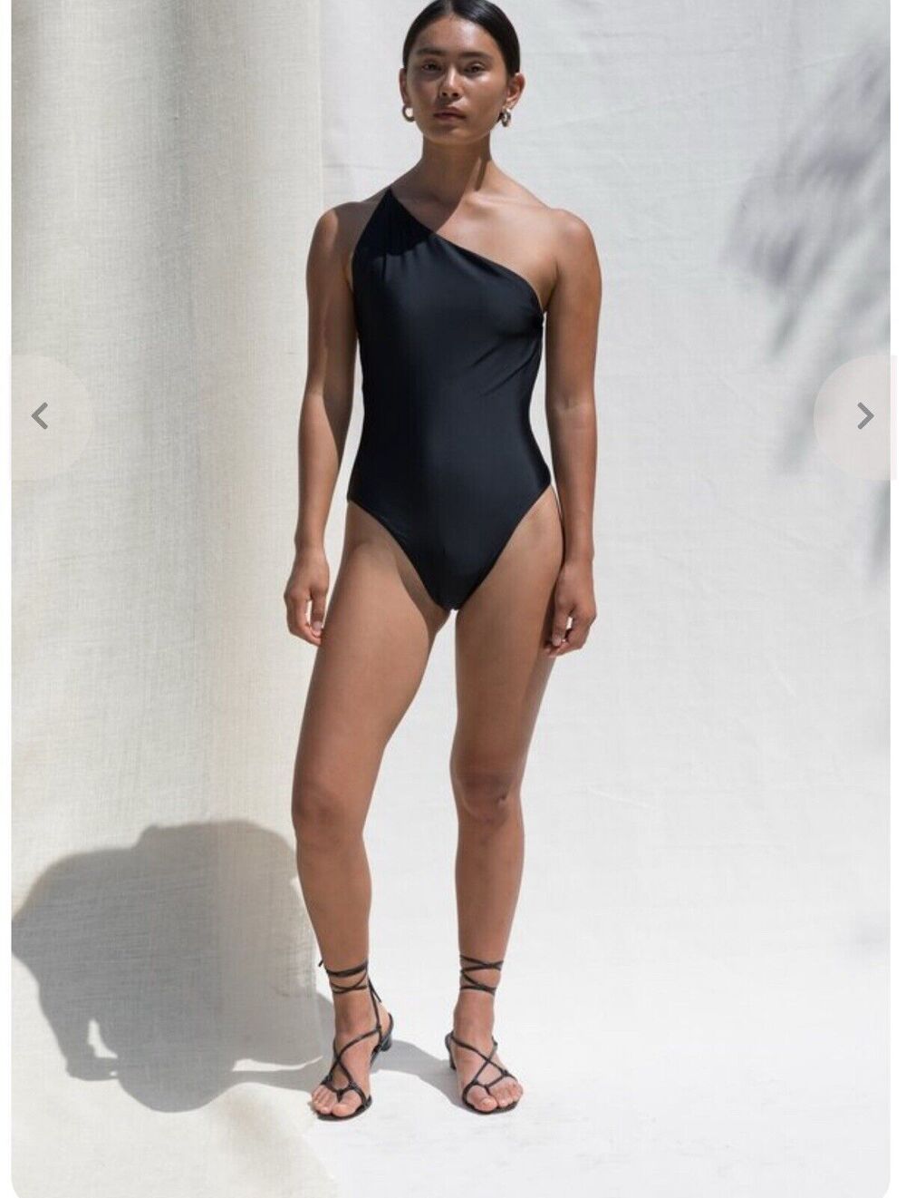 Pari desari Black Chiara One Piece Swimsuit Asymmetrical L